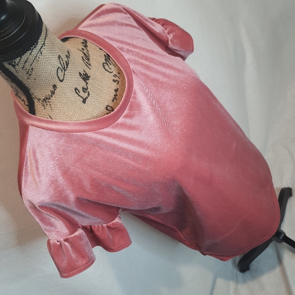 Women's Old Navy Women's Top XS Pink Velvet Glitter - Picture 9 of 9